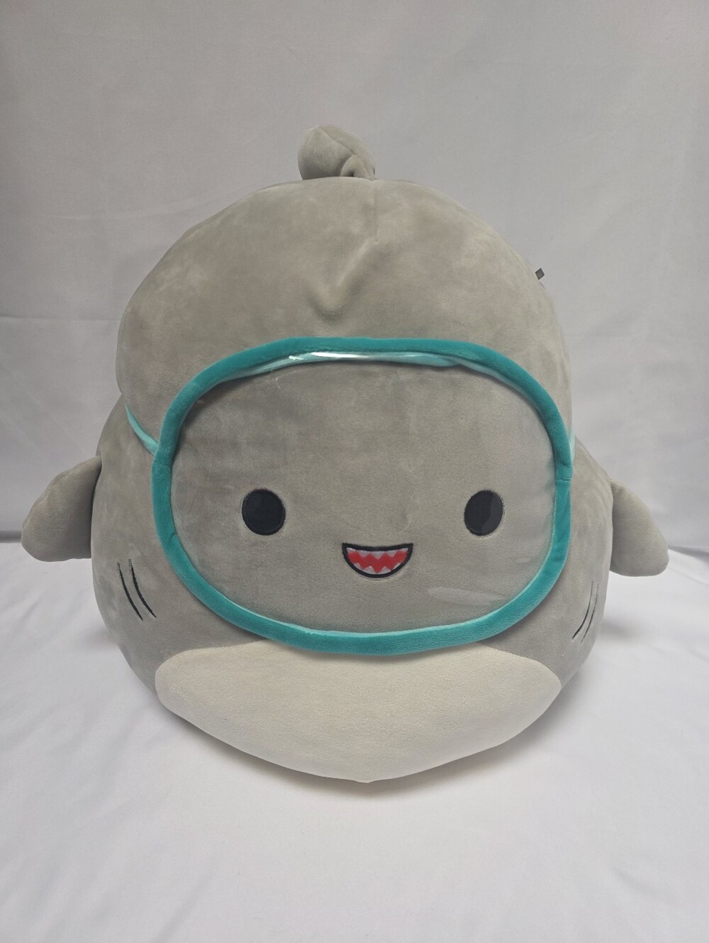 Squishmallows Gordon Shark 16" Gray With Scuba Goggles Kellytoy Plush